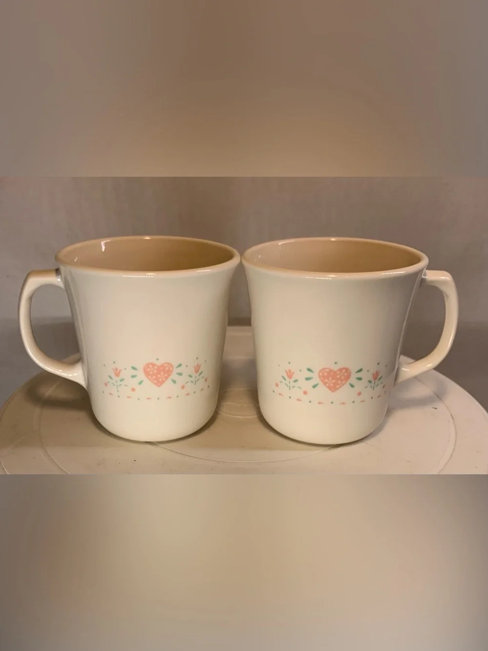 Vintage Pair of Corelle “Forever Yours” Coffee Mugs.            3692